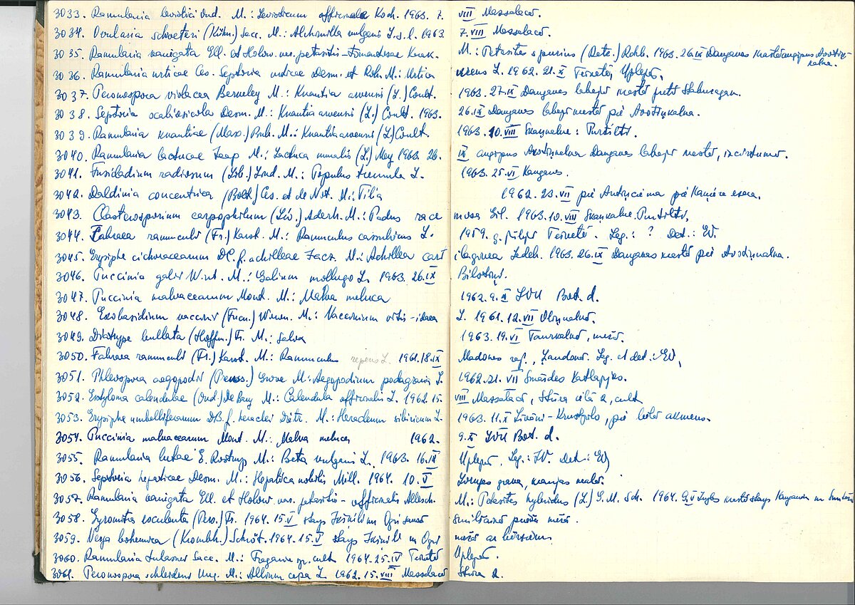 E.Vimbas Herbārija skenētā sugu saraksta fragments. Foto: Inita Dāniele 04.02.2021 E.Vimbas Herbārija skenētā sugu saraksta fragments. Foto: Inita Dāniele 04.02.2021