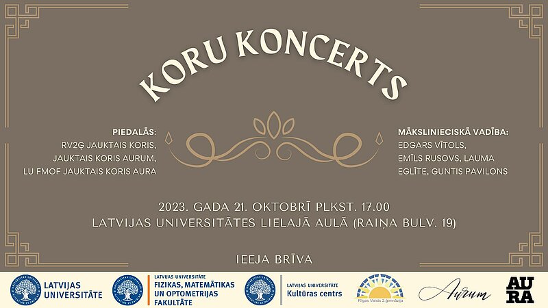 LU jauktais koris "Aura" aicina uz KORU KONCERTU