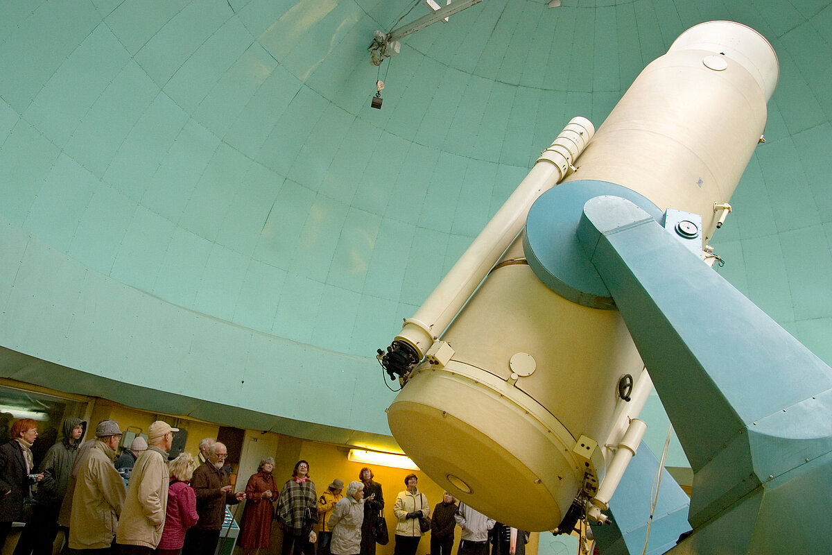 Šmidta teleskops LU Astronomijas institūta astrofizikas observatorijā Baldones Riekstukalnā.
Autors: Toms Grīnbergs, Latvijas Universitāte