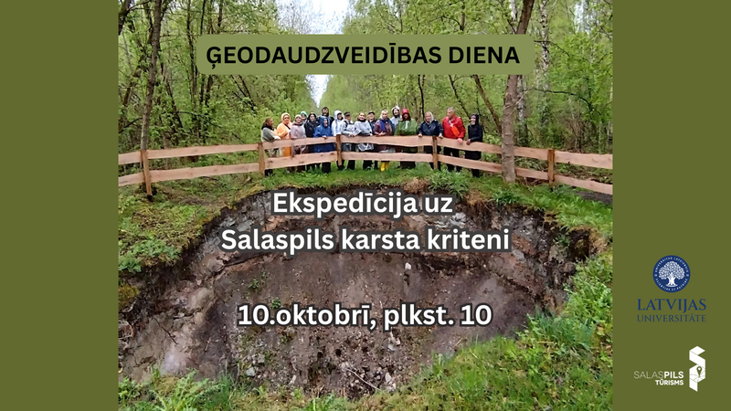 Ģeodaudzveidības dienā aicina izzinošā ekspedīcijā uz Salaspils karsta kriteni