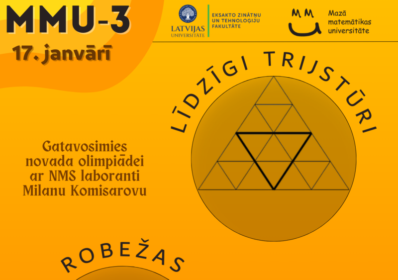 Notiks Mazās matemātikas universitātes 3. nodarbība