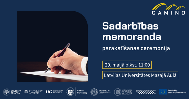 Septiņas universitātes parakstīs sadarbības memorandu starptautiskā kultūras projekta CAMINO īstenošanai