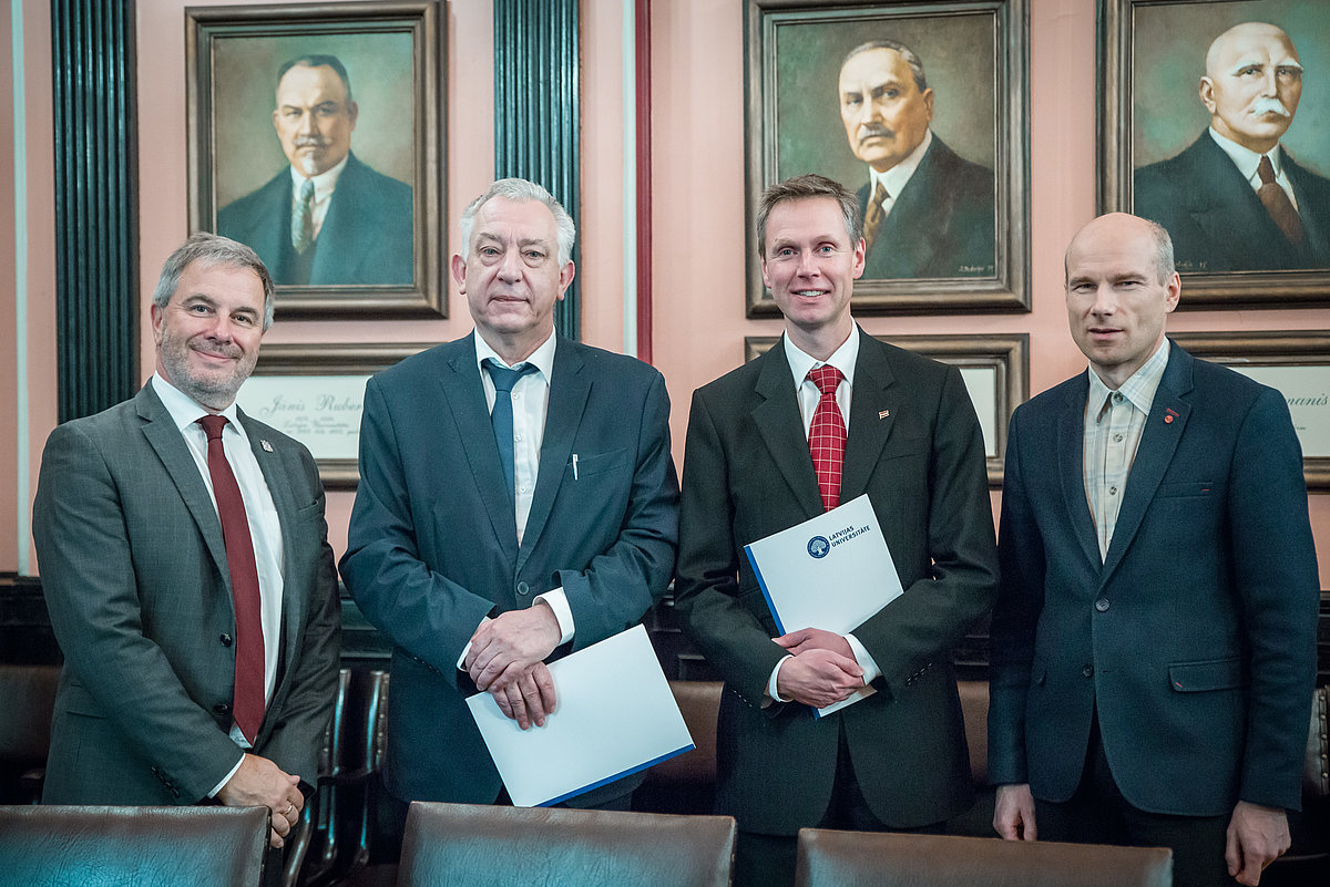 LU paraksta sadarbības memorandu ar Linkolnas Universitāti Lielbritānijā. Foto: Toms Grīnbergs, Latvijas Universitātes Komunikācijas un inovāciju departaments